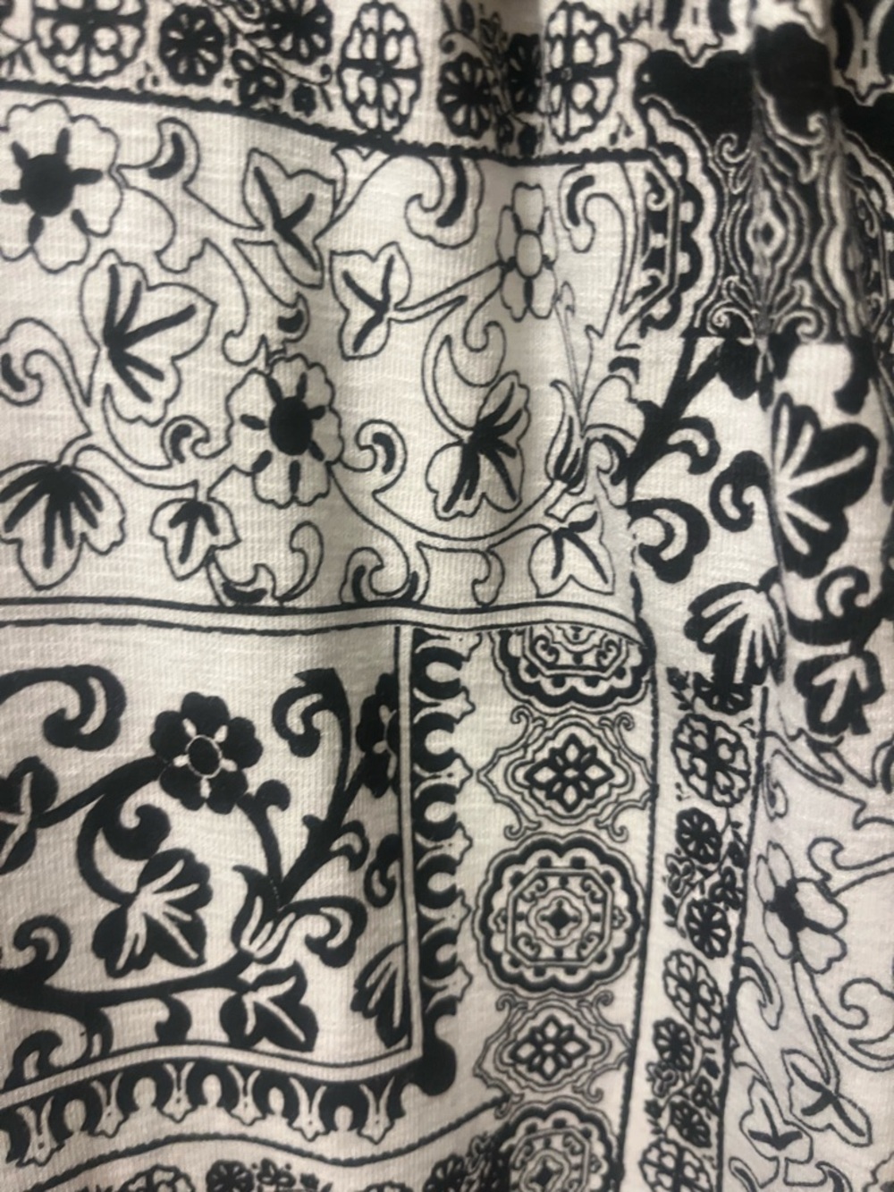 Napa Valley Blk&Wht Embroidered Peasant Top Cotton and Knit Size PM Cottagecore - Picture 6 of 8